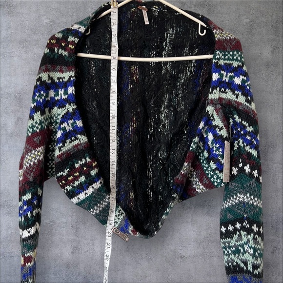 Free People Carnival Cardigan Sweater Shrug Bolero Fair Isle - Host Pick - Picture 6 of 8
